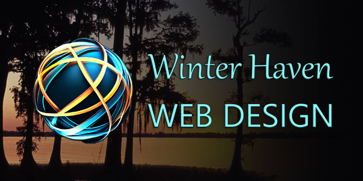 Winter Haven Web Design Logo in front of trees overlooking a lake.